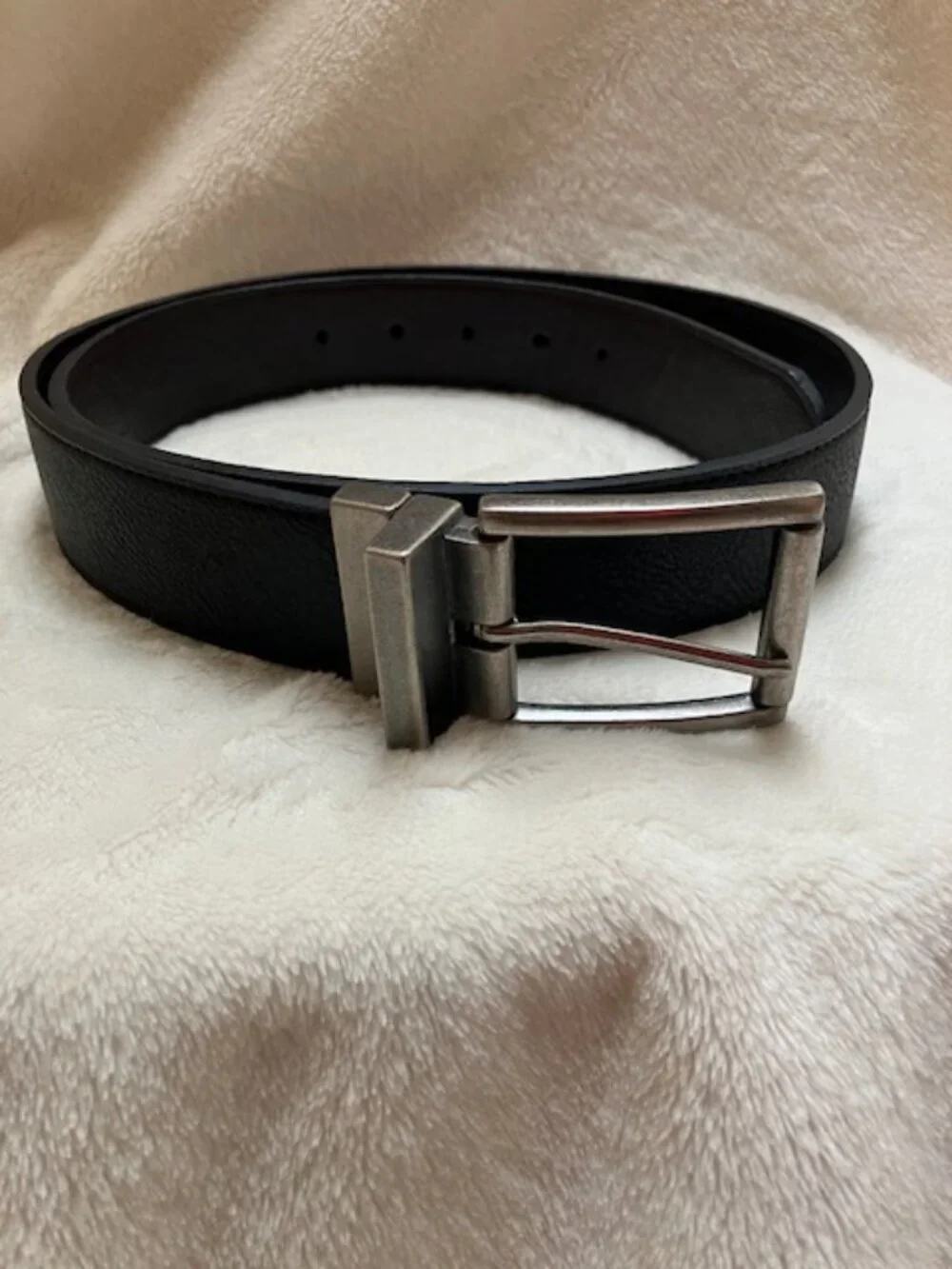 NWOT Bill Adler black faux leather belt size 38